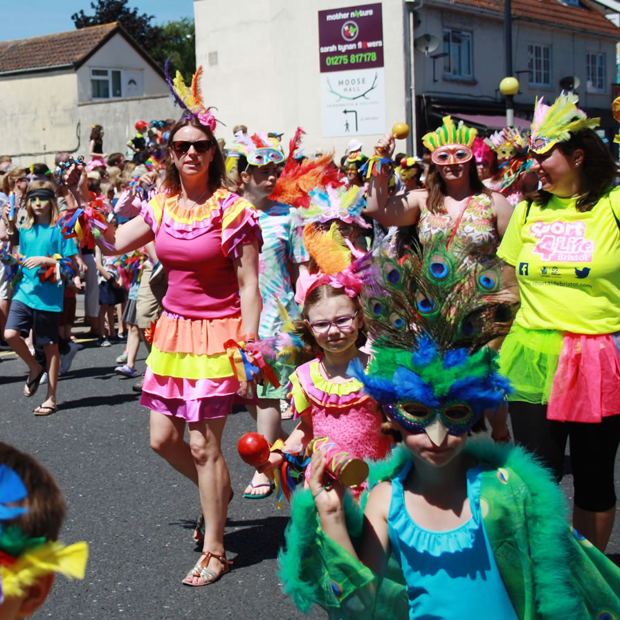 Portishead carnival Procession goes through the High Street