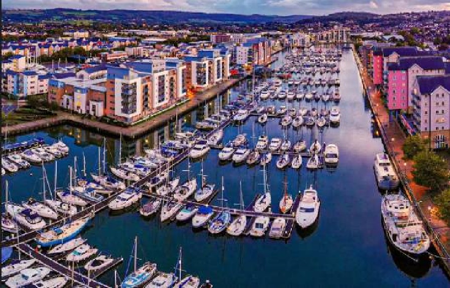 portishead quays marina from above