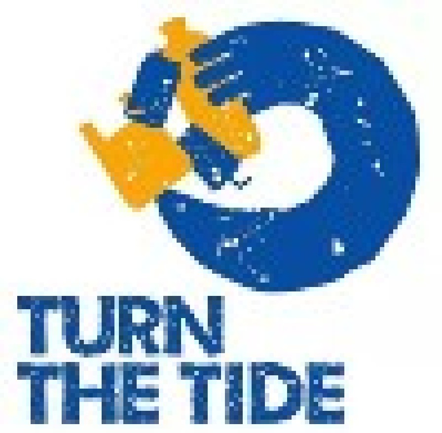 logo for turn the tide beach clean club