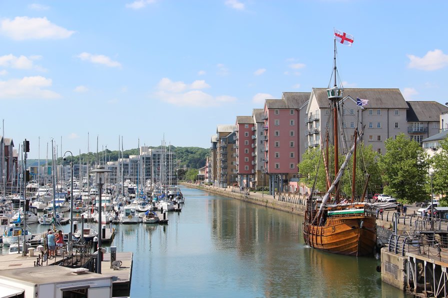 A view of Portishead Quays Marina when the Matthew visited